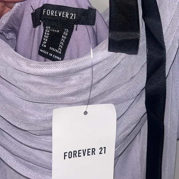 Forever 21 Lilac Dress with Black Ribbon Detail - Picture 3 of 7